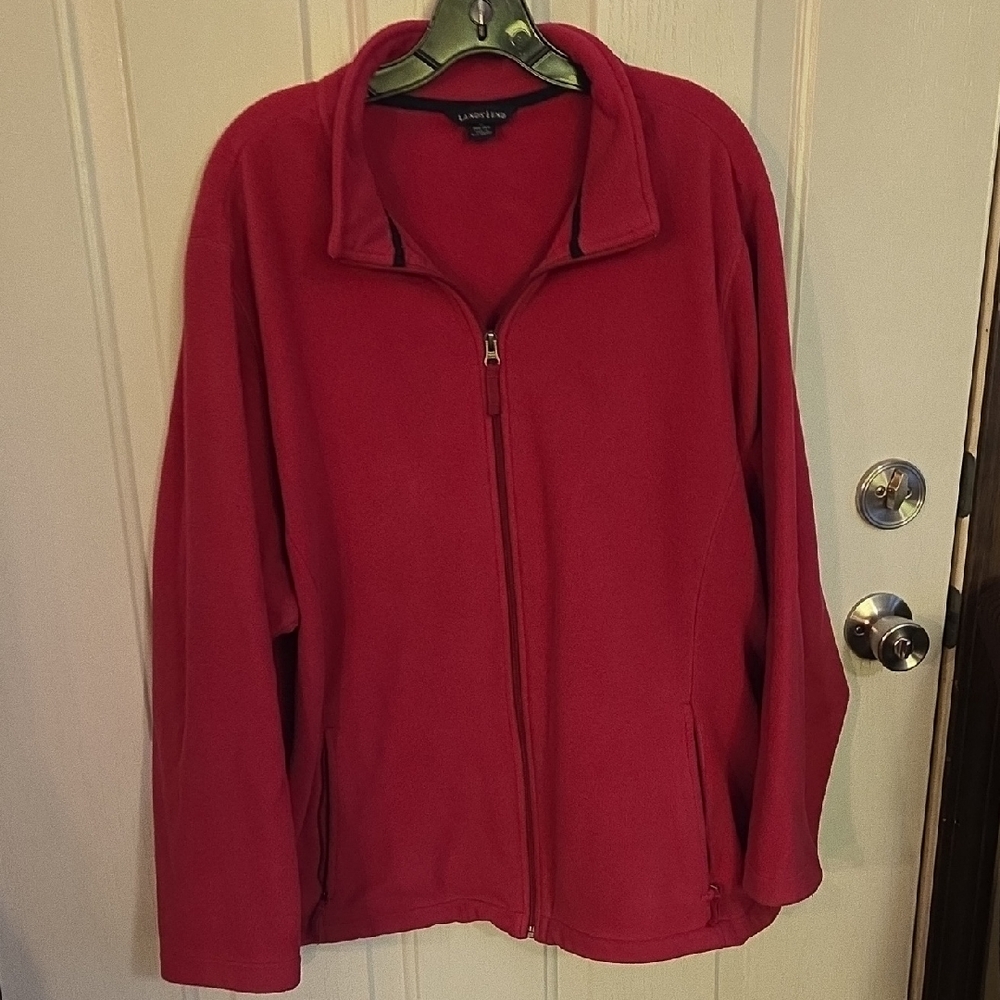 Lands' End Women's Vibrant Pink Fleece Jacket Size 3X